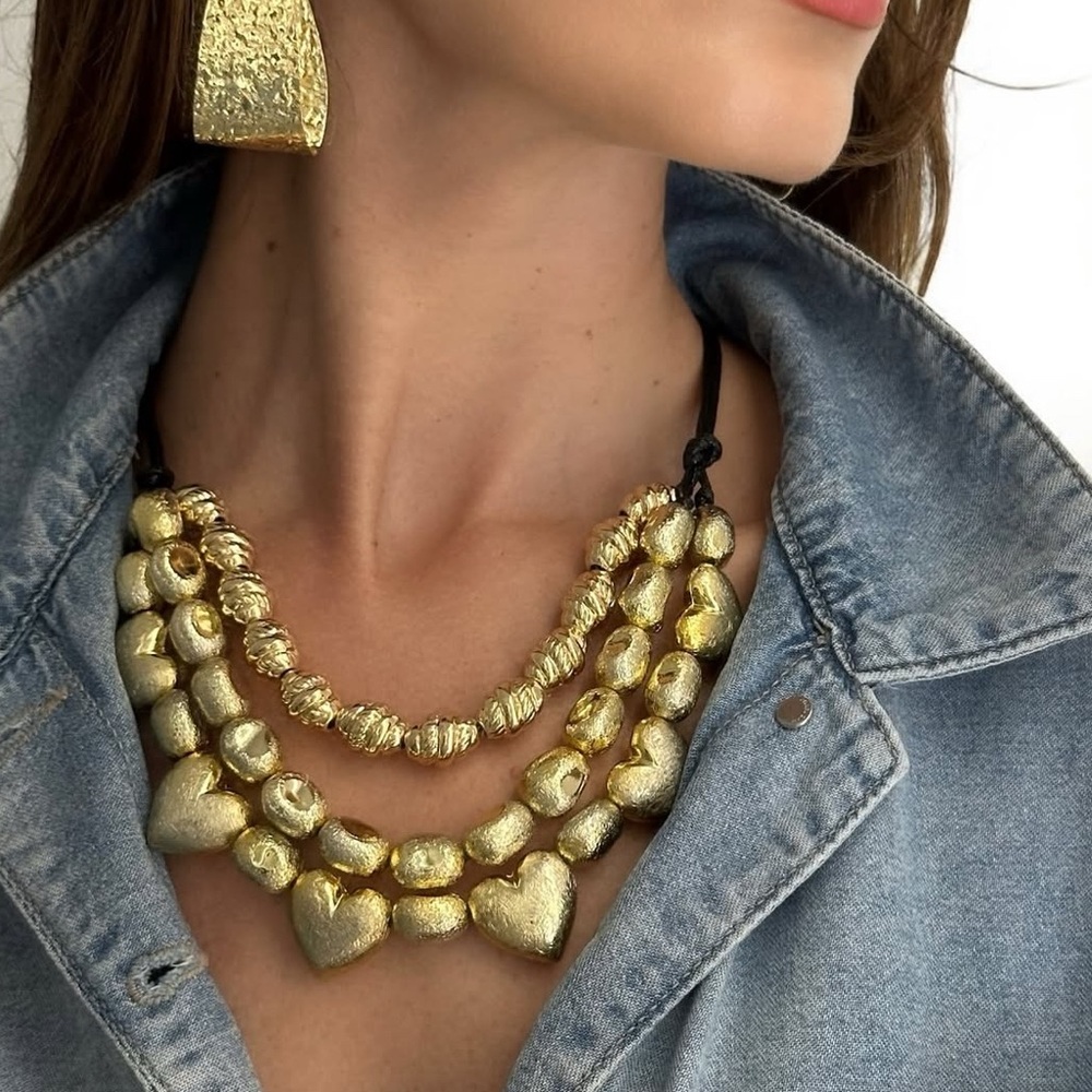 ZARA Style Gold Heart Necklace | Elegant